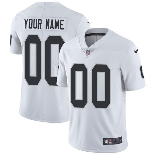 2019 NFL Youth Nike Oakland Raiders Road White Customized Vapor Untouchable Limited jersey->customized nfl jersey->Custom Jersey